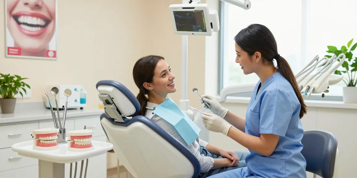 Visit the dentist for a friendly consultation in a welcoming dental office.