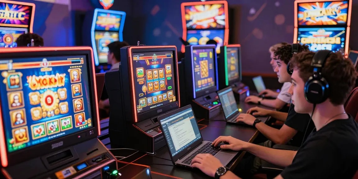 Engaging online gaming scene showcasing players enjoying slot deposit 5000 slots with excitement and community spirit in a vibrant digital casino setting.
