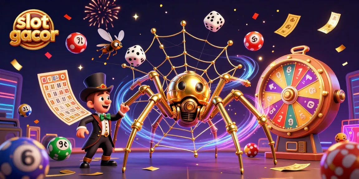 Catch winnings in the vibrant world of slot gacor with our dynamic casino illustration featuring colorful elements.
