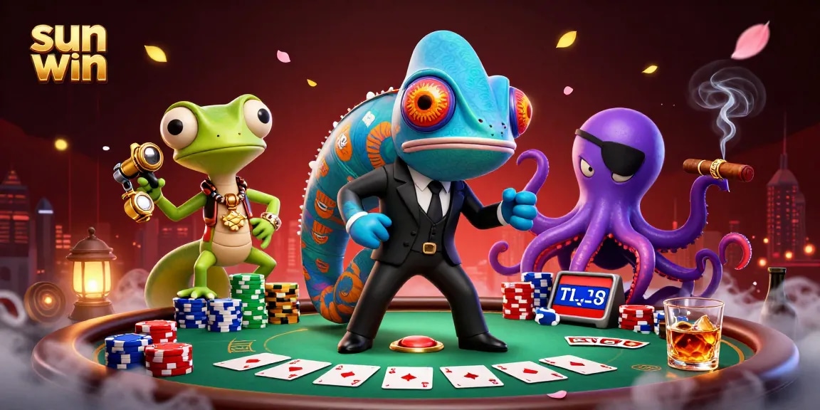 Win big with sun win while enjoying a vibrant poker showdown in a thrilling casino scene.