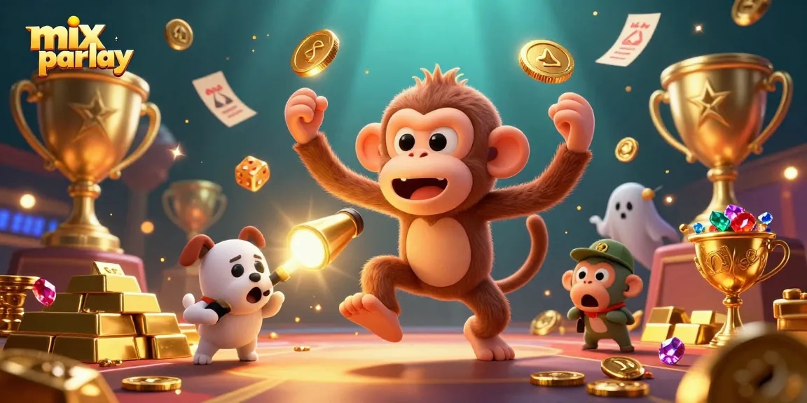 Experience the excitement of mix parlay betting with vibrant characters in a dynamic sports betting arena.