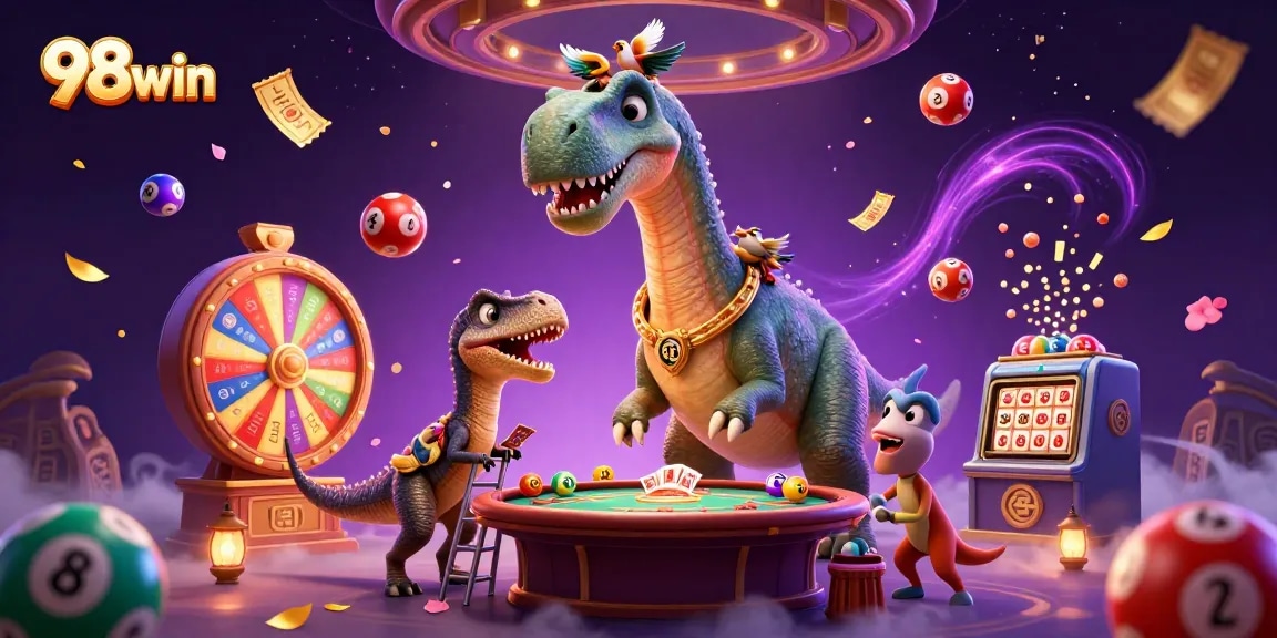 Experience thrilling gameplay at 98win with vibrant lottery elements and engaging characters.