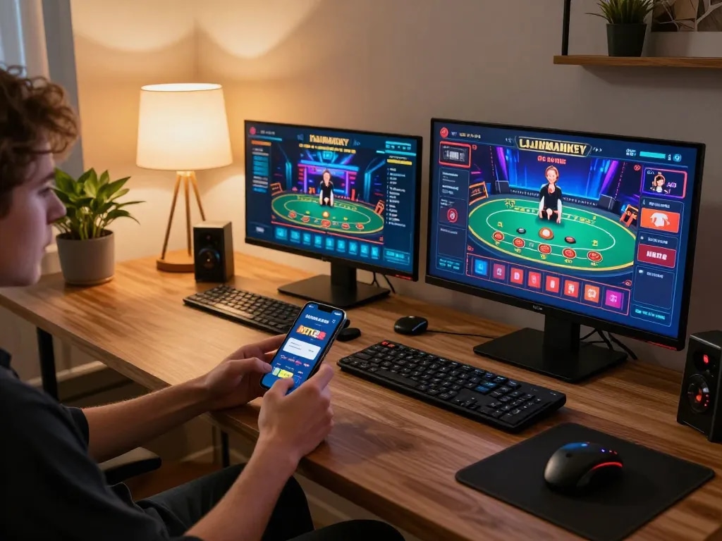 Experience the exciting world of NET88 online gaming with interactive mobile and laptop displays