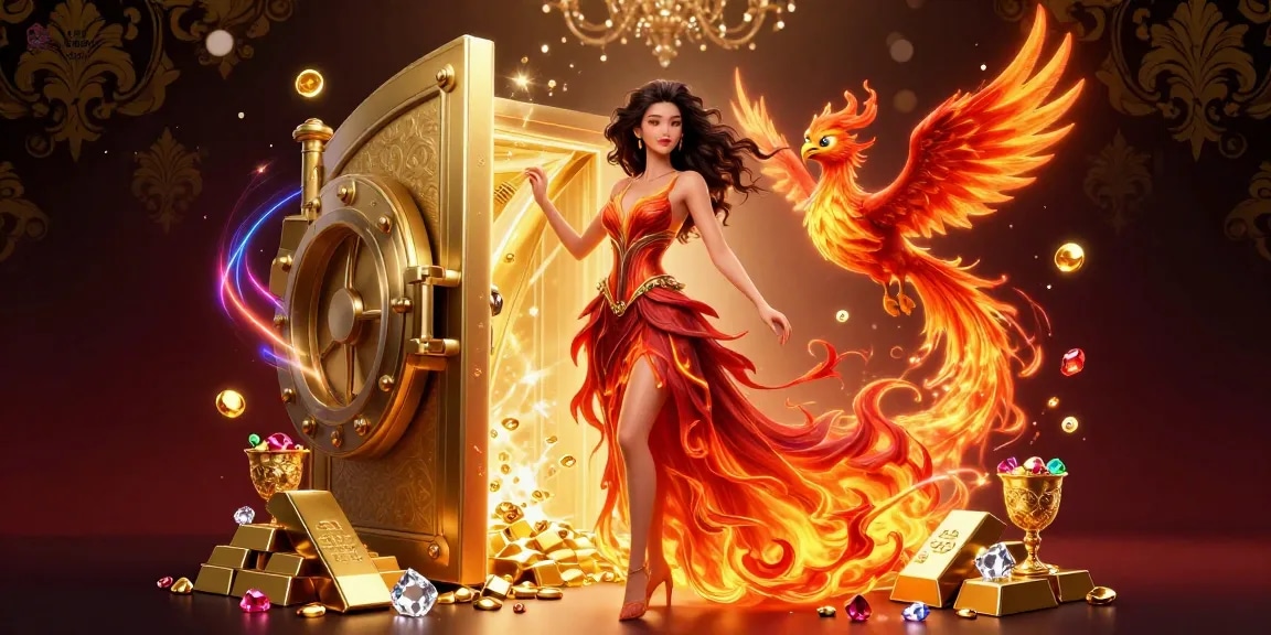 Experience the excitement of GG88 COM with a stunning online casino illustration featuring treasures and magical elements.