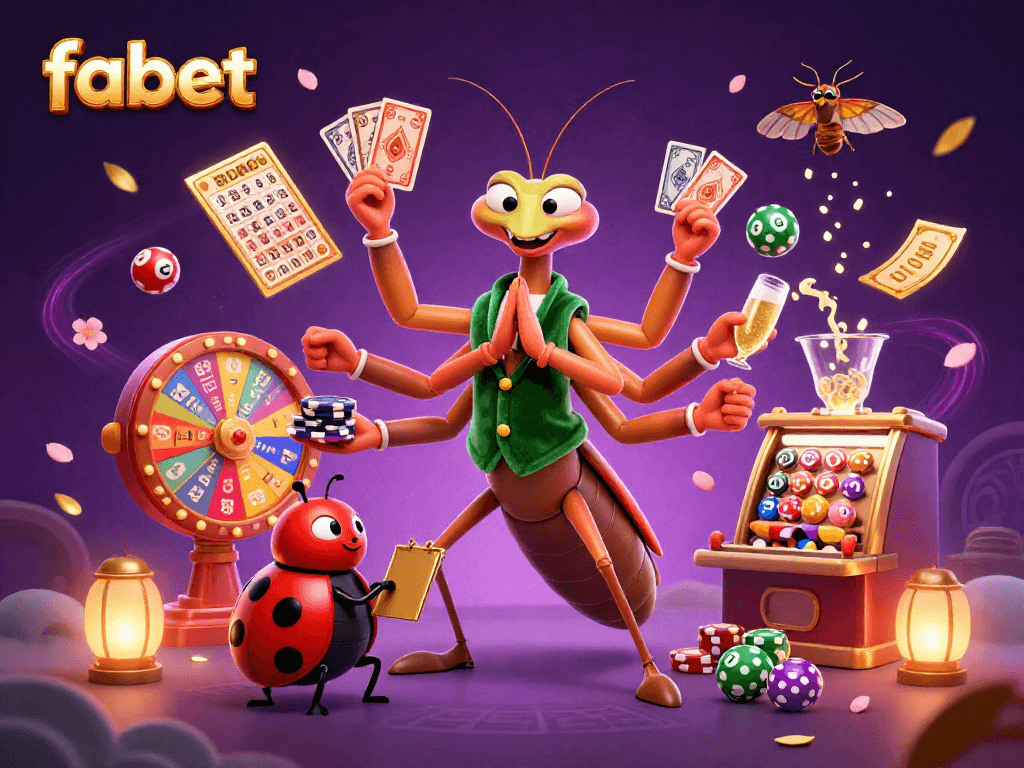 Experience fabet's vibrant casino scene with a giant mantis card sharp and exciting game elements.
