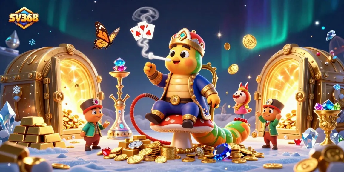 Engage with SV368 through a vibrant 3D illustration showcasing gaming elements and luck-filled symbols.