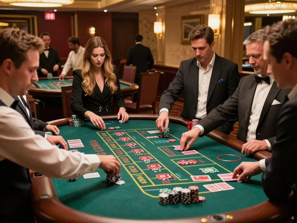 SC88 BET players enjoying a vibrant game of roulette on casino floor, showcasing chips and exhilarating moments
