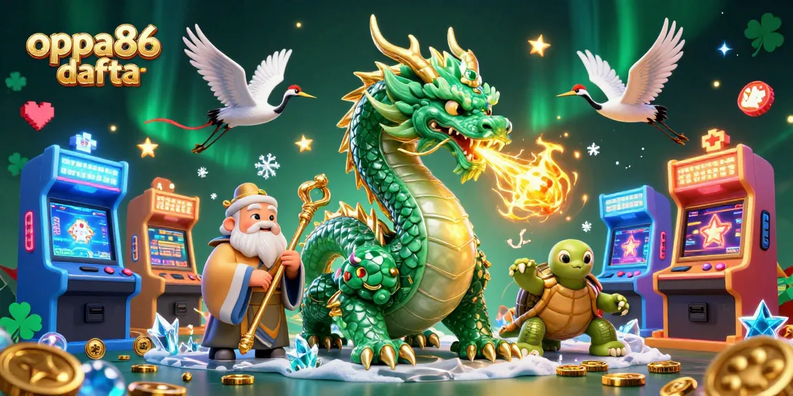 Engage in thrilling gambling action with oppa86 dafta featuring a jade dragon and lucky cranes.