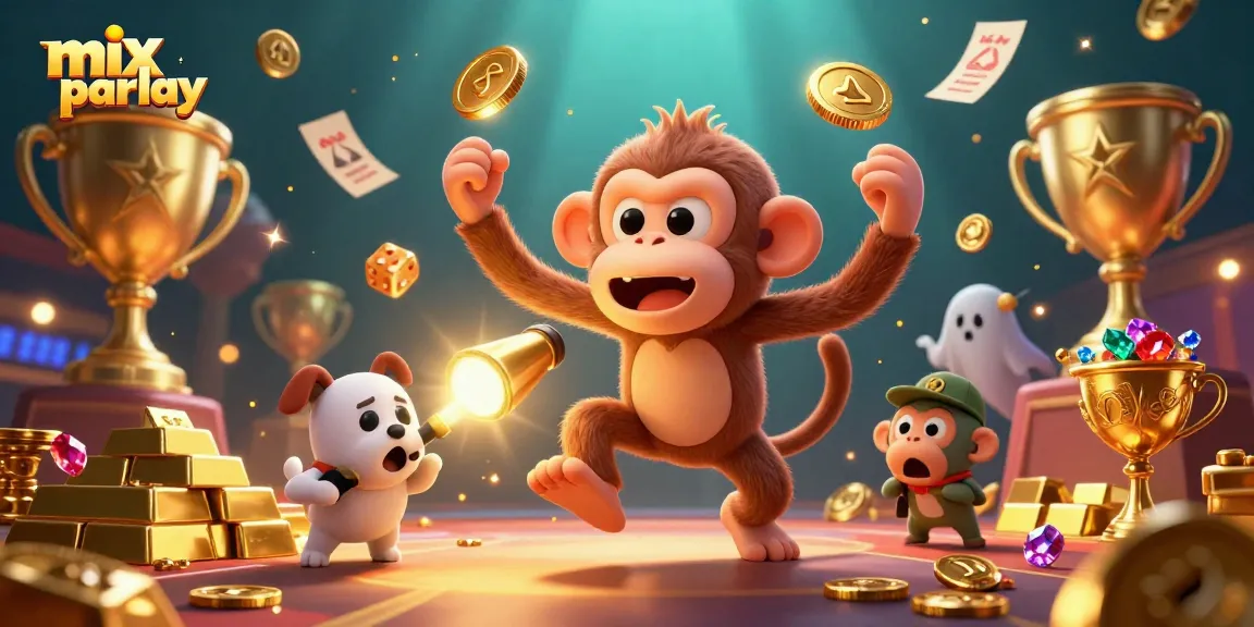 Experience the excitement of mix parlay betting with vibrant characters in a dynamic sports betting arena.