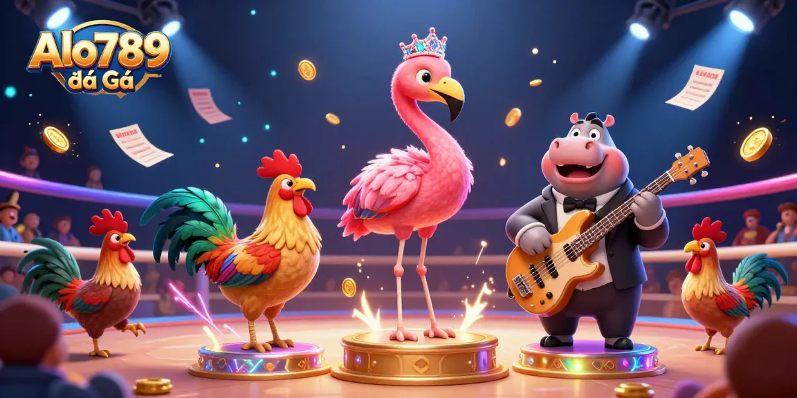 Alo789 Đá Gà showcases a lively cockfighting scene, highlighting vibrant characters and dynamic betting elements.