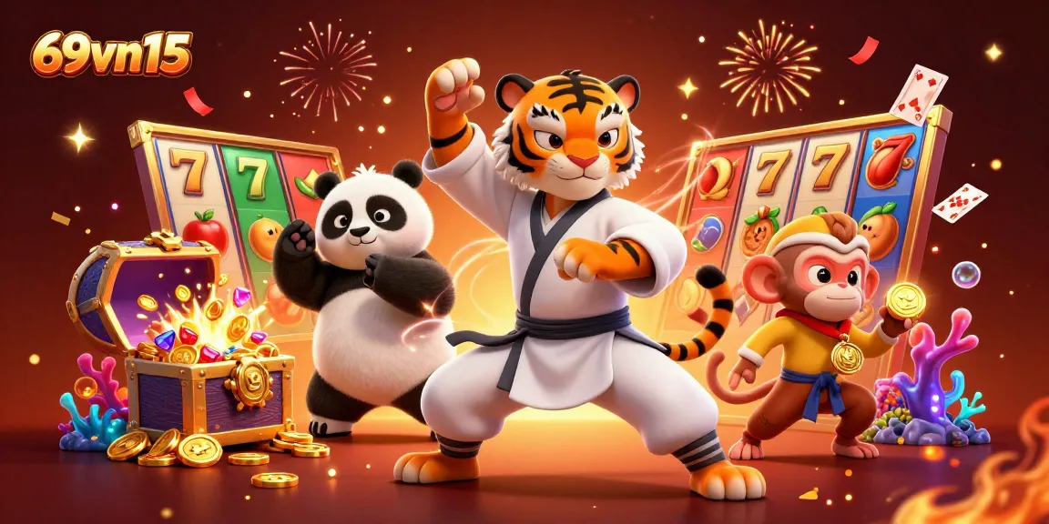 Experience the thrill of 69vn15 with vibrant casino characters and captivating slot elements.