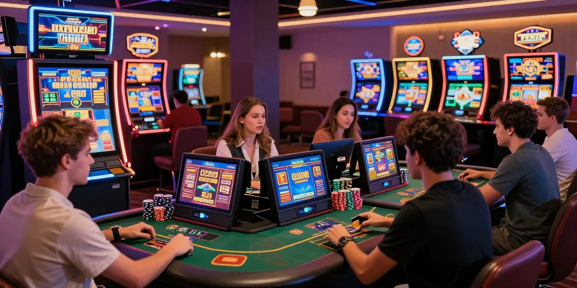 Engaged players at casinos that accept credit cards, enjoying gaming options in a vibrant online casino atmosphere.