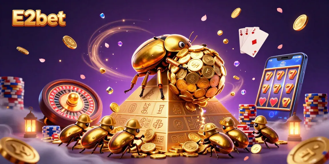 E2bet offers exciting gaming with a vibrant display of casino elements in action.