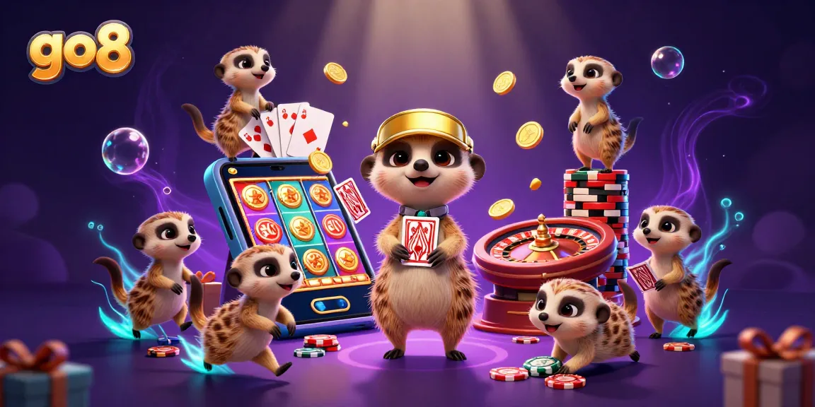 Experience the excitement of go8 as a colony of meerkats operates a vibrant casino with dynamic gaming elements.