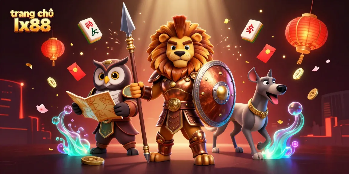Experience the excitement of trang chủ lx88 with dynamic gaming action, vibrant illustrations, and rich casino elements.