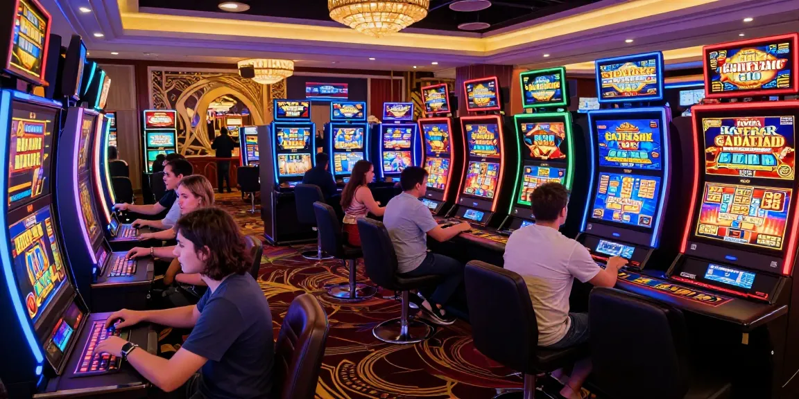 Players enjoying vibrant non GamStop casino games at https://atosorigin.co.uk, showcasing lively atmosphere and various gaming options.