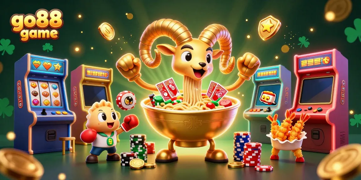 Engage in thrilling gameplay at the go88 game with a vivid 3D casino scene featuring dynamic characters and bright gaming elements.