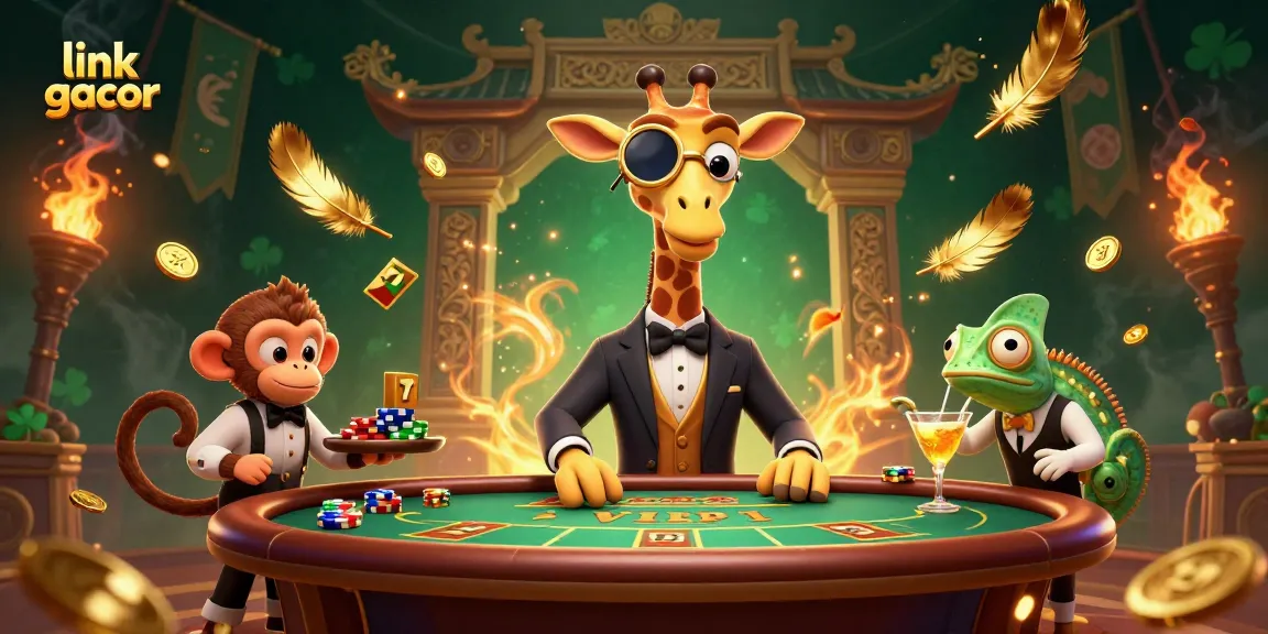 Experience the thrill with link gacor in a vibrant 3D gambling scene featuring unique casino characters.