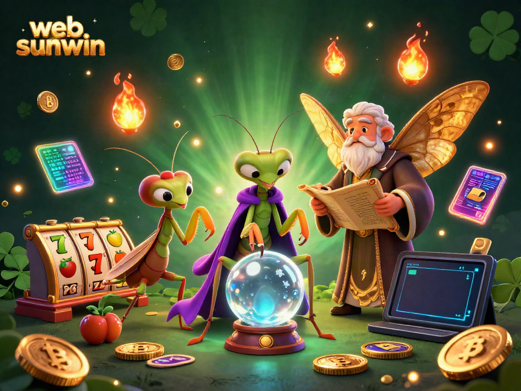 Experience the thrill of gaming at web sunwin with vibrant slot reels and animated characters.
