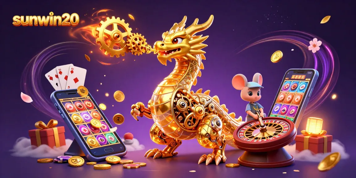 Engage with the dynamic sunwin20 experience in a vibrant 3D casino fantasy scene.