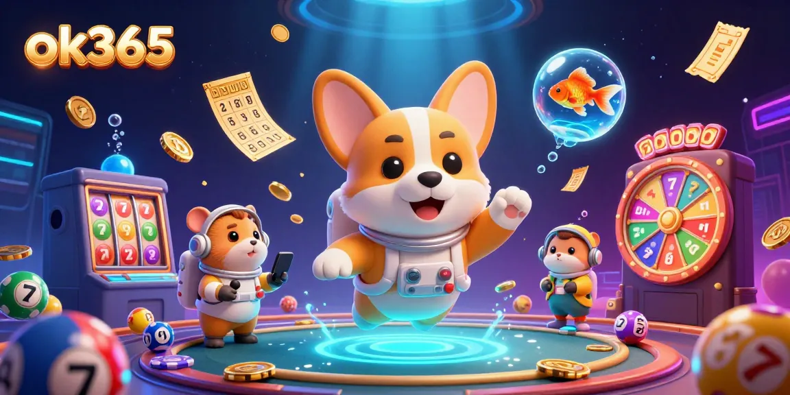 Experience exciting gaming action at ok365 with a vibrant space-themed 3D casino scene showcasing characters and dynamic elements.