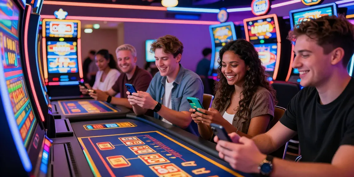 Exciting lc88 online casino experience with diverse players enjoying gaming stations and live dealer tables.