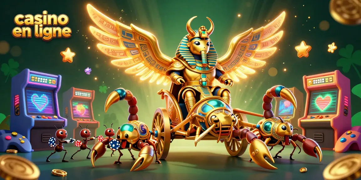 Jouez à des jeux captivants sur un casino en ligne avec une illustration 3D dynamique.