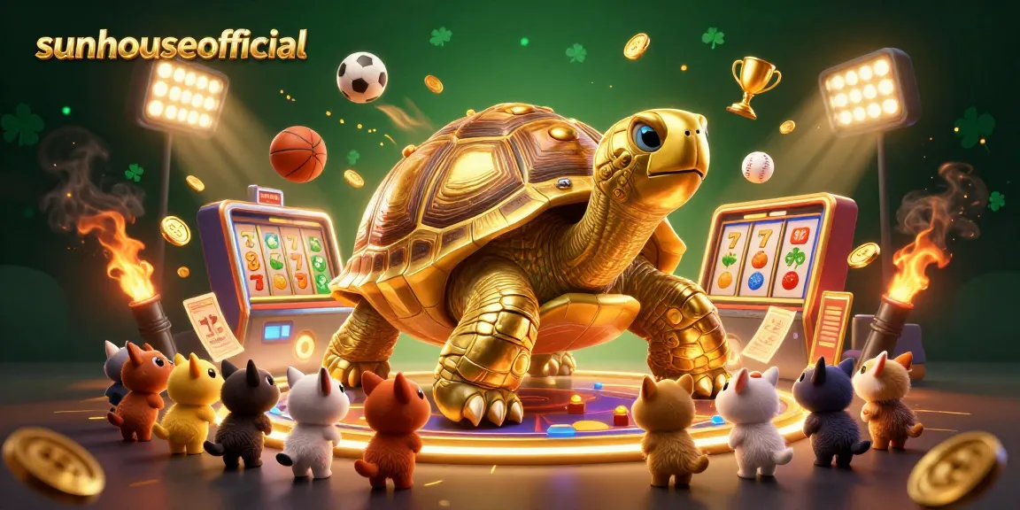 Engage with the vibrant casino world at sunhouseofficial, a golden tortoise pinball machine comes to life amidst thrilling game elements.