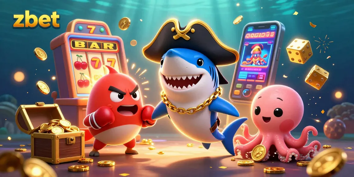 Engage with the zbet casino adventure featuring characters in a vibrant underwater world of slots and jackpots.
