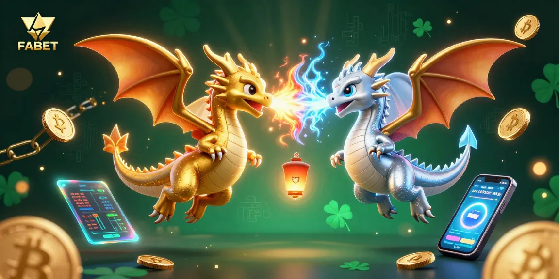 Engage with FABET's thrilling gaming world featuring a dynamic battle of dragons amidst crypto elements