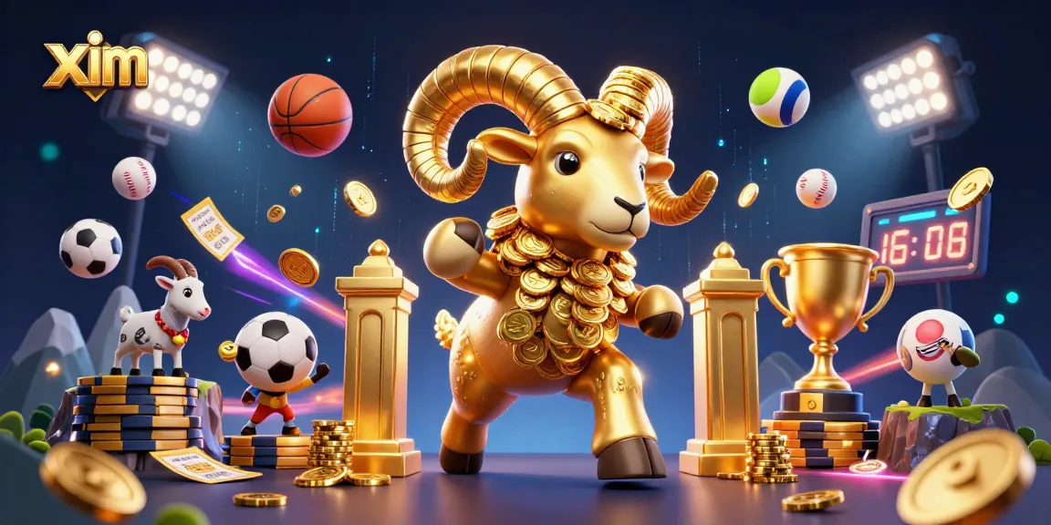 Win big with the xim sports betting experience featuring a golden ram and vibrant game elements.
