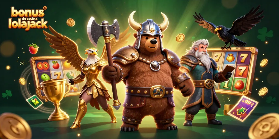Jouez au bonus de casino lolajack avec un ours Viking et une aigle Valkyrie dans un univers de machines à sous.