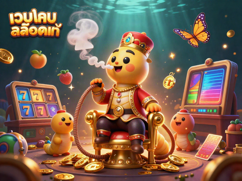Engage in real-time gaming with เว็บเกมสล็อตแท้, featuring a vibrant 3D illustration of characters and slot elements.