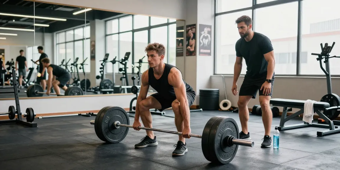 Anabolika Shop - Bodybuilder lifting weights at a dynamic gym, showcasing fitness training environment with focus on muscle growth.
