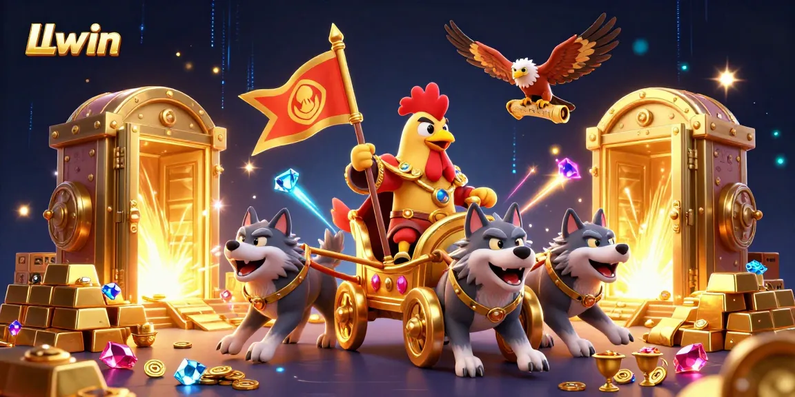 Experience high-stakes action at LLwin with dynamic treasures and bold characters in this vibrant casino scene.