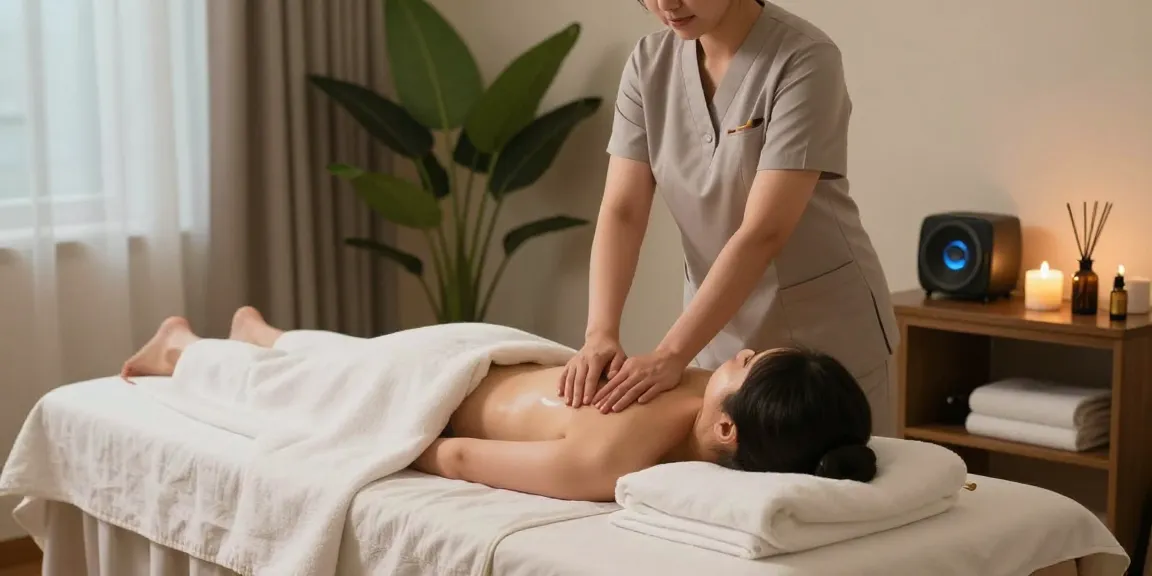 천호동출장마사지 serene home service massage ambiance with skilled therapist and calming decor
