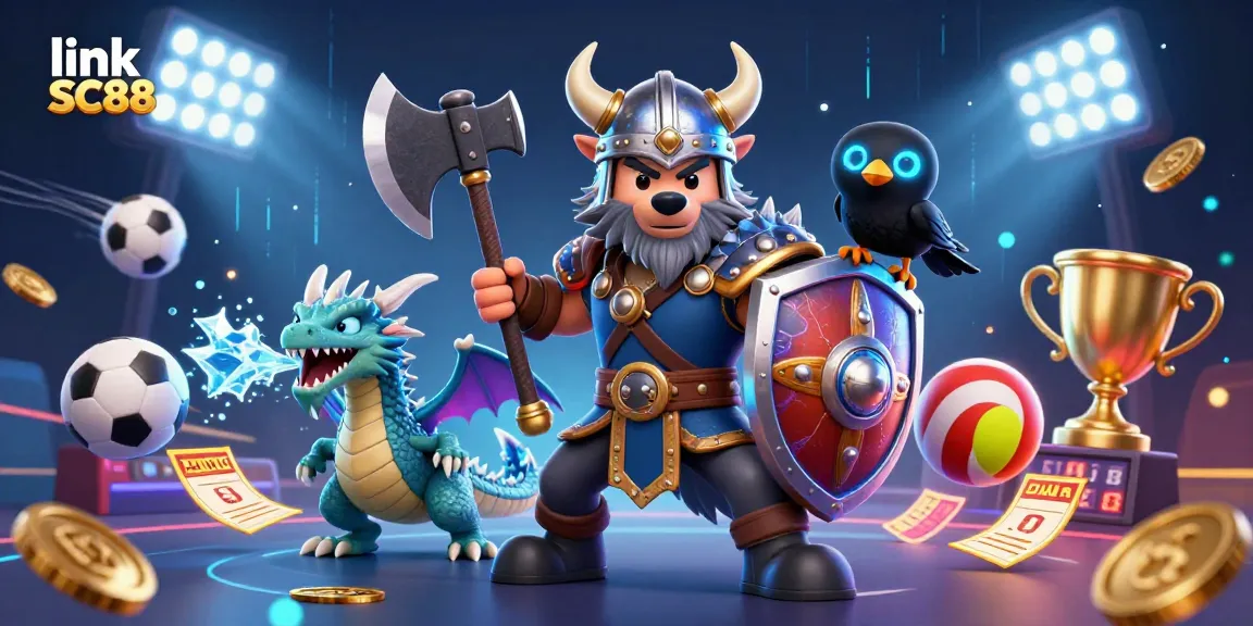 Engage with link SC88 to explore the vibrant casino world of our Viking warrior and his companion!