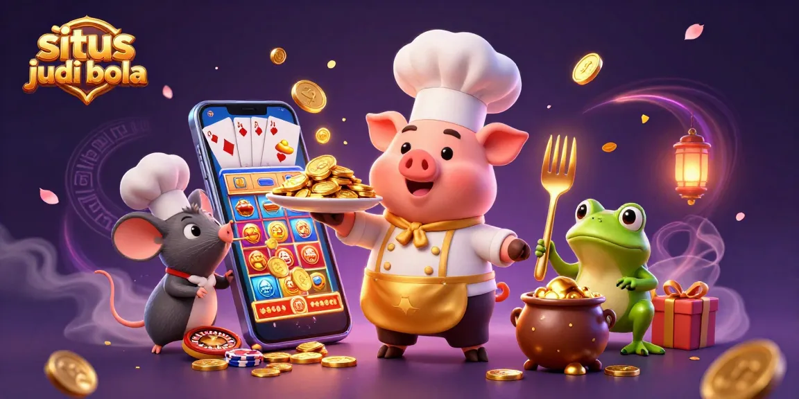 Experience exciting betting at situs judi bola with vibrant games and golden prizes displayed.