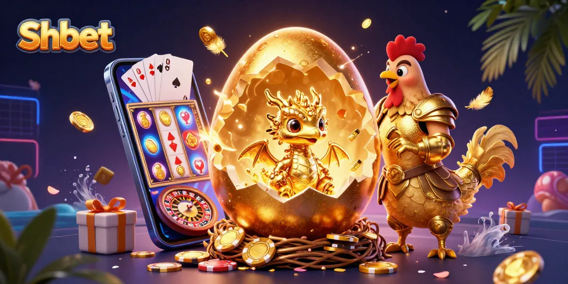 Engage with Sh bet as golden dragon emerges from a poker chip nest in a vibrant casino scene.