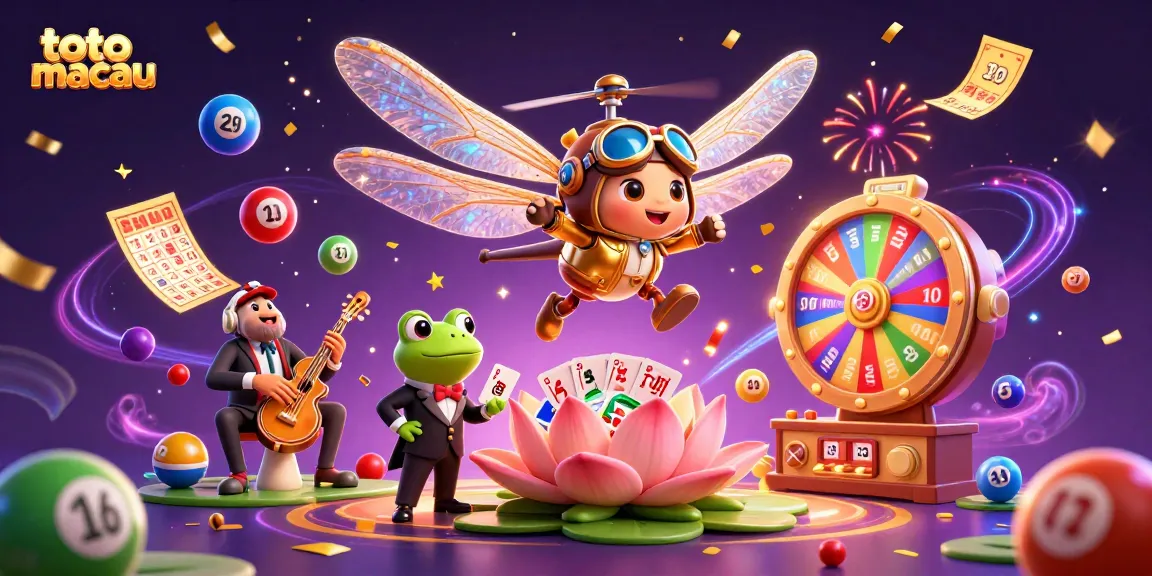 Menangkan dengan toto macau! Gambarkan permainan kasino penuh warna dengan elemen menarik.