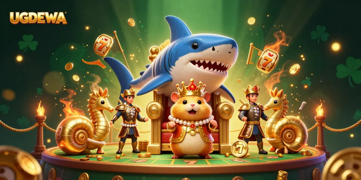 Experience thrilling gaming with UGDEWA's captivating slot scene featuring dynamic gold coins and vibrant animation.
