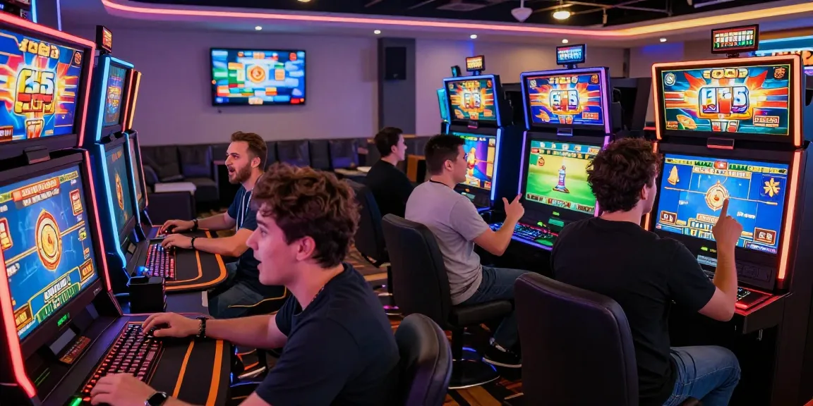 B52 Club gaming scene with players enjoying diverse games, showcasing excitement and vibrant atmosphere.