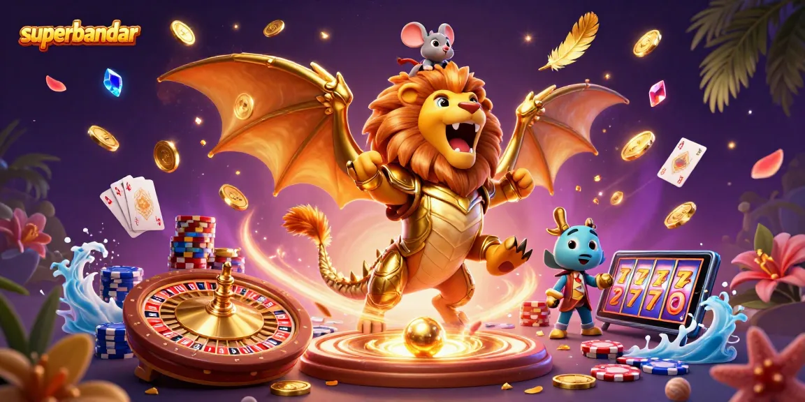 Permainan superbandar menarik dengan monster kartun 3D membawa keberuntungan dan harta berkilauan.