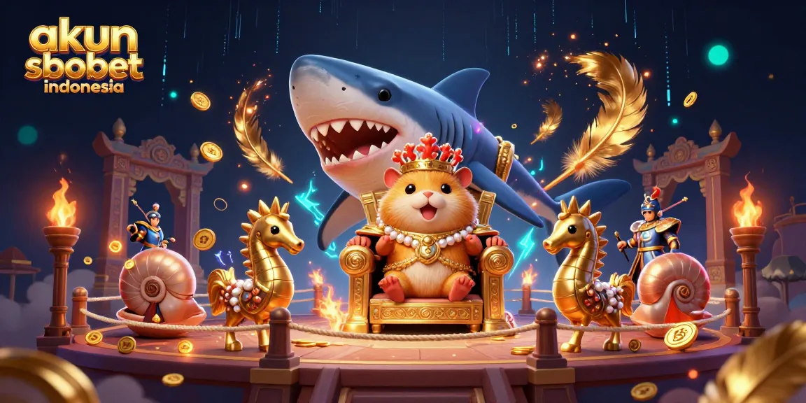 Engage with the thrilling world of akun sbobet indonesia, featuring a golden hamster king and unique gambling elements.