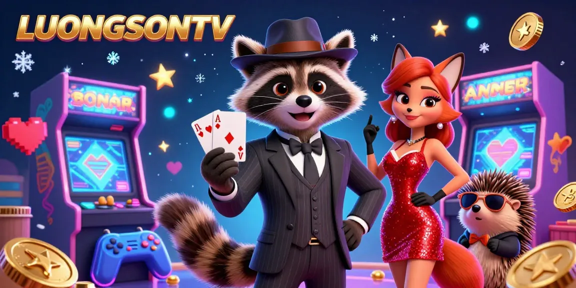 Experience high-stakes action with LUONGSONTV as elegant raccoon and fox characters engage in thrilling casino gameplay.
