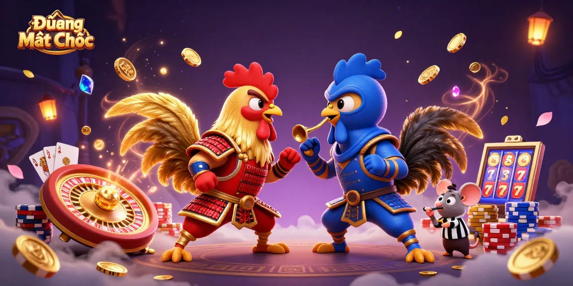 Đường Mạt Chược showcases an intense clash between cartoon roosters symbolizing exciting gambling action.