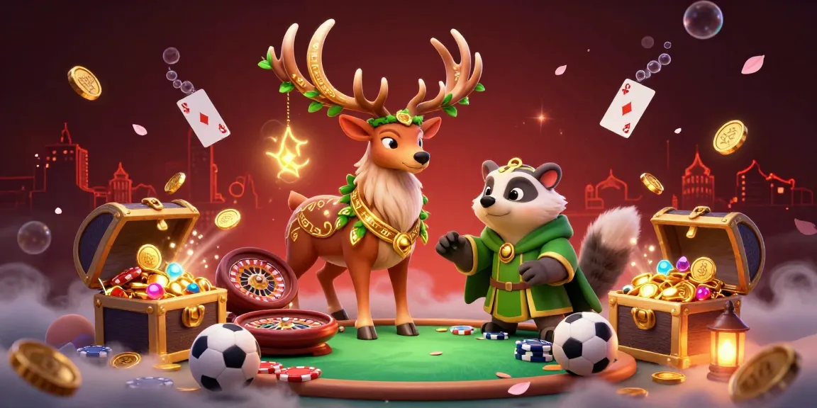 Experience gaming adventures on trang chủ F168 with vibrant casino elements, druid stag, and poker action.