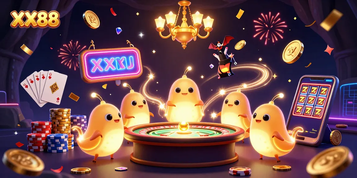 Experience the excitement of XX88 casino with vibrant glowworms lighting up the scene while winning big!