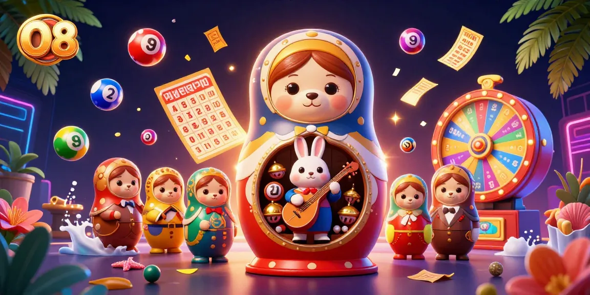 Experience the excitement of O8's vibrant casino scene with festive lottery elements and charming characters.