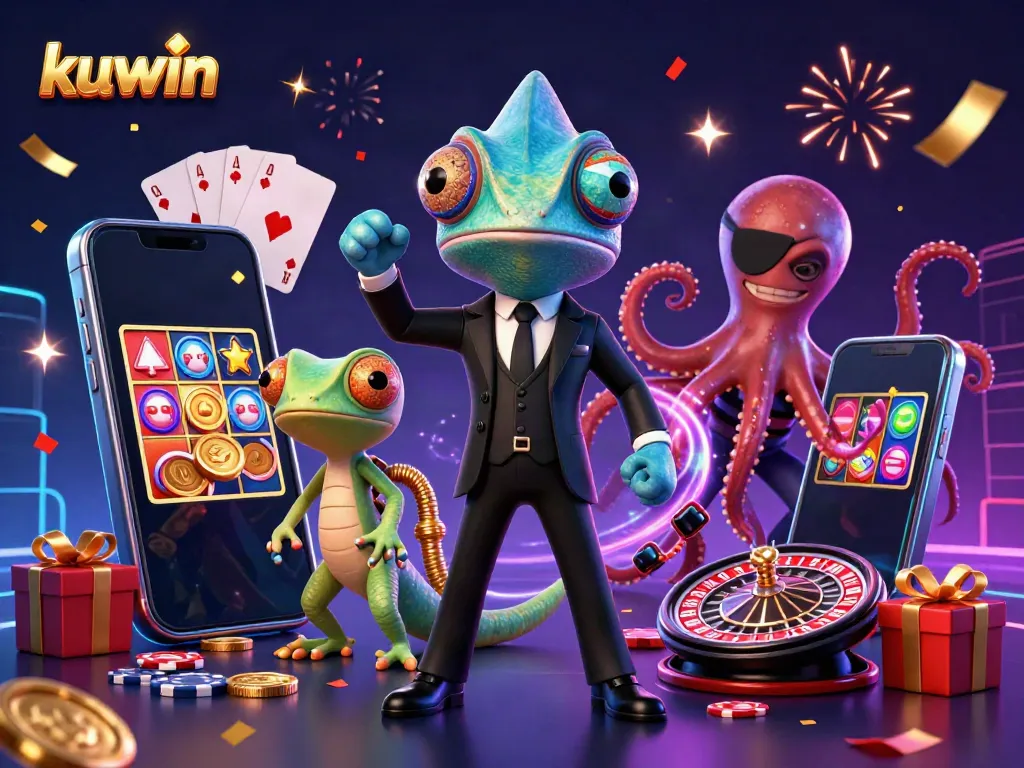 Engage with kuwin's thrilling adventure featuring a casino scene with a secret agent chameleon, gadgets, and more.